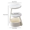 RENEESME Sofa Round End Table, 3-Tier Side Table Accent Table with Storage Basket and 2 Tier Storage Shelf, Modern Bedside Sofa Coffee Table for Living Room, Bedroom Sofas for Living Room, White view 2