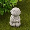 SHIDXIB 2Pcs Buddha Sandstone Statues Zen Monk Buddha Statue Praying Sculptures Ornament for Wealth Good Luck Feng Shui Decor Home Office Car Decoration view 3