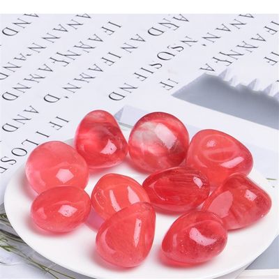 NSIXSURIM 100g Natural Polished Watermelon red Crystal Tumbled Stone Folk Crafts Crystals Stones Crystals and Stones