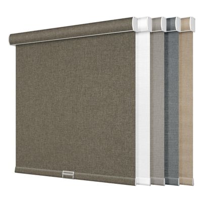 HOTSOON Blackout Roller Shades for Windows,Cordless,Linen Fabric,Roller Blinds,Thermal Insulated Fabric UV Protection,Window Blinds for Home,Office,Bedroom,Door,Brown,84" W x 86" H