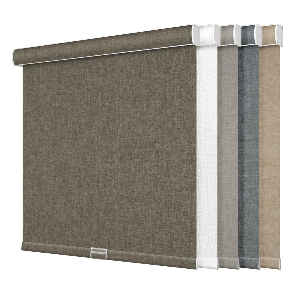 HOTSOON Blackout Roller Shades for Windows,Cordless,Linen Fabric,Roller Blinds,Thermal Insulated Fabric UV Protection,Window Blinds for Home,Office,Bedroom,Door,Brown,84" W x 86" H