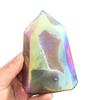 NSIXSURIM Natural Electroplating Geode Agate Point Crystal Stone Tower Geode Agate Obelisk for Home Decoration Crystals and Stones(Size:Light Green) view 1