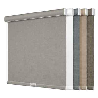 HOTSOON Blackout Roller Shades for Windows,Cordless,Linen Fabric,Roller Blinds,Thermal Insulated Fabric UV Protection,Window Blinds for Home,Office,Bedroom,Door,Light Brown,66" W x 36" H