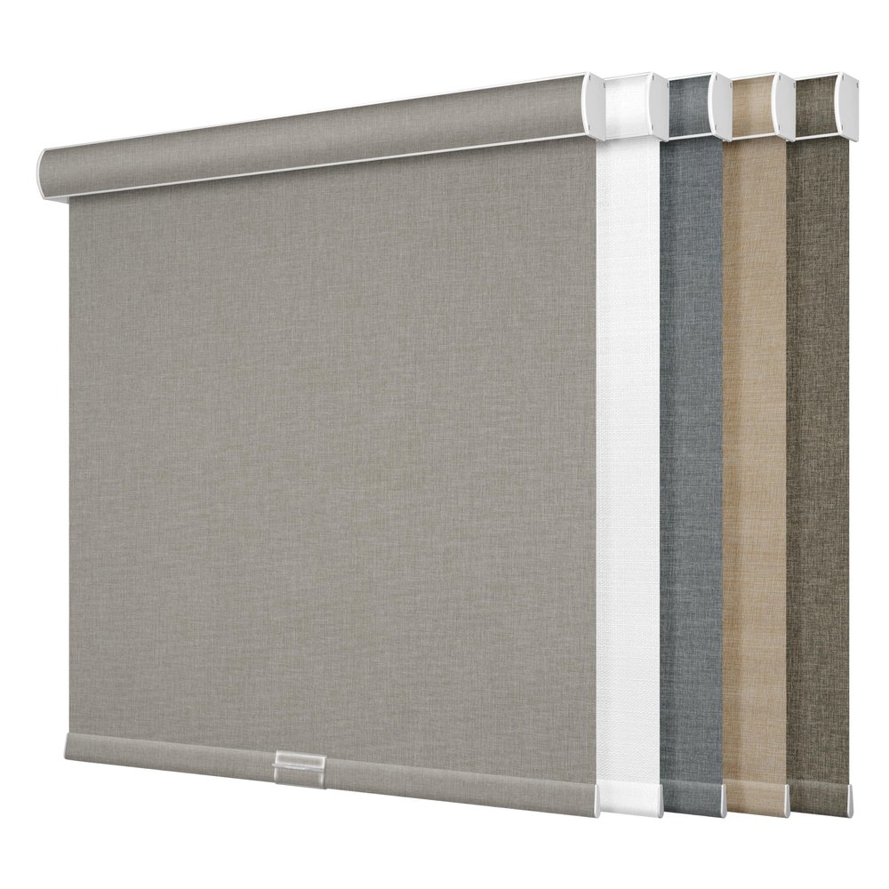 HOTSOON Blackout Roller Shades for Windows,Cordless,Linen Fabric,Roller Blinds,Thermal Insulated Fabric UV Protection,Window Blinds for Home,Office,Bedroom,Door,Light Brown,66" W x 36" H