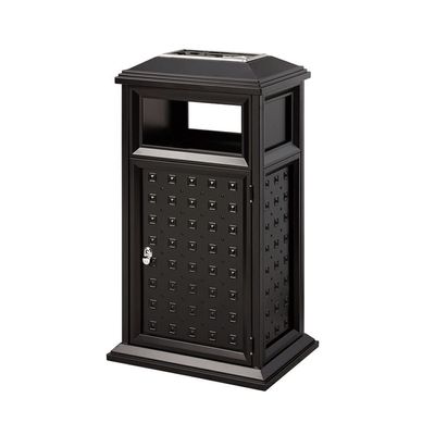 HEAIQI Outdoor Trash Can Outdoor Trash Can Cast Aluminum Long Cylindrical Trash Can with Ashtray Suitable for Office Area Hotel Shopping Malls Kitchen Trash Can(Size:A)