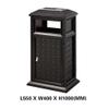 HEAIQI Outdoor Trash Can Outdoor Trash Can Cast Aluminum Long Cylindrical Trash Can with Ashtray Suitable for Office Area Hotel Shopping Malls Kitchen Trash Can(Size:A) view 2