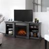 Afuera Living Modern Indoor TV Stand Electric Fireplace in Black view 2