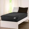 Zip On Sheets Queen Size Zipper Fitted Sheets - Includes 2 Zip-On Sheets & 1 Fitted Sheet Base - 14 Inch Deep Pockets - Extra Soft & Breathable Cotton 600 TC Fitted Sheet - Black view 1