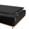 Zip On Sheets Queen Size Zipper Fitted Sheets - Includes 2 Zip-On Sheets & 1 Fitted Sheet Base - 14 Inch Deep Pockets - Extra Soft & Breathable Cotton 600 TC Fitted Sheet - Black view 2