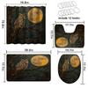 4 Pcs Owl Shower Curtain Set with Rug, Toilet Lid Cover and Bath Mat, Moon Night Birds Wildlife Fantasy Forest Animal Bathroom Decor Sets Accessories with 12 Hooks view 4