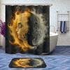 4 Pcs Sun Moon Bathroom Shower Curtain Set with Rugs,Toilet Lid Cover, Bath Mat, Yin and Yang Metaphysics Fantasy Gothic Art Bathroom Shower Curtain with 12 Hooks Accessories Decorative view 2