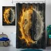 4 Pcs Sun Moon Bathroom Shower Curtain Set with Rugs,Toilet Lid Cover, Bath Mat, Yin and Yang Metaphysics Fantasy Gothic Art Bathroom Shower Curtain with 12 Hooks Accessories Decorative view 3
