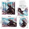 4 Pcs Anime Turtle Shower Curtain Set with Rugs,Toilet Lid Cover, Bath Mat, Blossom Tree Animal Turtle Mountain Bathroom Shower Curtain with 12 Hooks Accessories Decorative view 4