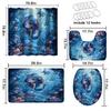 4 Pcs Mermaid Shower Curtain Set with Rug, Toilet Lid Cover and Bath Mat, Sea Ocean Octopus Coral Reef Fish Seashell Bathroom Shower Curtain with 12 Hooks Accessories Decorative view 4