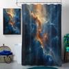 4 Pcs Nebula Shower Curtain Set with Rug, Toilet Lid Cover and Bath Mat, Galaxy Starry Sky Universe Planet Fantasy Shower Curtain with 12 Hooks, Durable Bathroom Decor Set view 3