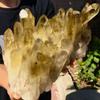 AtkitS Natural Yellow Crystal Cluster Quartz Ore Specimens, Home Office Decorative Home Decor(Size:1.5-1.8kg) view 2