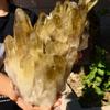 AtkitS Natural Yellow Crystal Cluster Quartz Ore Specimens, Home Office Decorative Home Decor(Size:1.5-1.8kg) view 4