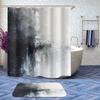 4 Pcs Abstract Art Bathroom Shower Curtain Set with Rug, Toilet Lid Cover and Bath Mat, Contemporary Black and White Painting Bathroom Shower Curtain with 12 Hooks Accessories Decorative view 2