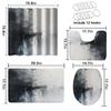 4 Pcs Abstract Art Bathroom Shower Curtain Set with Rug, Toilet Lid Cover and Bath Mat, Contemporary Black and White Painting Bathroom Shower Curtain with 12 Hooks Accessories Decorative view 4