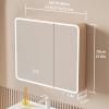 Led mirror medicine cabinet,bathroom medicine cabinet with mirror and lights,Aluminum bathroom mirror with storage wall mounted,Intelligent defogging,bathroom vanity mirror,touch control,Stepless dimm view 2