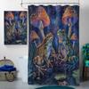 4 Pcs Frog Shower Curtain Set with Rugs,Toilet Lid Cover, Bath Mat, Fantasy Jungle Mushroom Animal Mysterious Bathroom Shower Curtain with 12 Hooks Accessories Decorative view 3