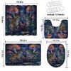 4 Pcs Frog Shower Curtain Set with Rugs,Toilet Lid Cover, Bath Mat, Fantasy Jungle Mushroom Animal Mysterious Bathroom Shower Curtain with 12 Hooks Accessories Decorative view 4