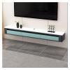 Tv Stand Modern Floating Wall Mounted 63 Inch Tv Console With 2 Drawers And Shelf, Space Saving Tv Stand Decorative Contemporary Media Storage Hanging Tv Cabinet Tv Cabinet (Blu 160*20*26Cm) view 1