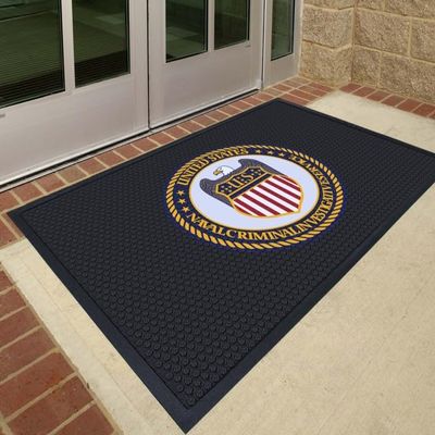 Super Scrape Rubber Logo Mats - Black - 4' x 6' (Landscape)