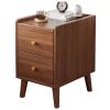 Bedside Furniture, Bedside Table, Small Side Table with Two Drawers, Wooden Bedside Table for Bedroom, 15.7 * 15.7 * 20 Inch (Dark 11.8 * 15.7 * 20 Inch) view 1
