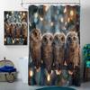 4 Pcs Owl Bathroom Shower Curtain Set with Rugs,Toilet Lid Cover, Bath Mat, Cute Animal Forest Birds Wildlife Wild Bathroom Shower Curtain with 12 Hooks Accessories Decorative view 3