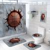 4 Pcs Sports Basketball Shower Curtain Set with Rugs,Toilet Lid Cover, Bath Mat, Basketball Playing Game Cool Art Bathroom Decor Sets Accessories with 12 Hooks view 1
