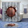 4 Pcs Sports Basketball Shower Curtain Set with Rugs,Toilet Lid Cover, Bath Mat, Basketball Playing Game Cool Art Bathroom Decor Sets Accessories with 12 Hooks view 2