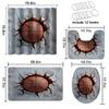 4 Pcs Sports Basketball Shower Curtain Set with Rugs,Toilet Lid Cover, Bath Mat, Basketball Playing Game Cool Art Bathroom Decor Sets Accessories with 12 Hooks view 4