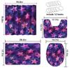 4 Pcs Star Shower Curtain Set with Non-Slip Rugs, Toilet Lid Cover and Bath Mat, Starry Galaxy Night Fantasy Cute Cartoon Purple Shower Curtain with 12 Hooks, Durable Bathroom Decor Set view 4
