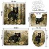 4 Pcs Rustic Cabin Bear Bathroom Shower Curtain Set with Rugs,Toilet Lid Cover, Bath Mat, Country Lodge Wildlife Animal Bathroom Shower Curtain with 12 Hooks Accessories Decorative view 4