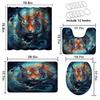 4 Pcs Tiger Bathroom Shower Curtain Set with Rug, Toilet Lid Cover and Bath Mat, Tiger Wild Animal Cool Anime Cool Big Cat Bathroom Shower Curtain with 12 Hooks Accessories Decorative view 4