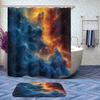 4 Pcs Galaxy Shower Curtain Set with Rugs,Toilet Lid Cover, Bath Mat, Outer Space Nebula Universe Starry Sky Stars Shower Curtain with 12 Hooks, Durable Bathroom Decor Set view 2