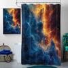 4 Pcs Galaxy Shower Curtain Set with Rugs,Toilet Lid Cover, Bath Mat, Outer Space Nebula Universe Starry Sky Stars Shower Curtain with 12 Hooks, Durable Bathroom Decor Set view 3