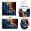 4 Pcs Galaxy Shower Curtain Set with Rugs,Toilet Lid Cover, Bath Mat, Outer Space Nebula Universe Starry Sky Stars Shower Curtain with 12 Hooks, Durable Bathroom Decor Set view 4