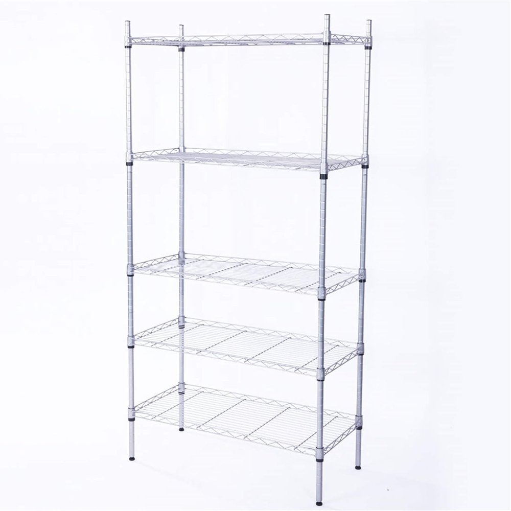 5-Tier Wire Shelving Rack Metal Storage Shelf Adjustable Shelves Floor Standing Shelf Units 29.13" x 13.39" x 59.06"