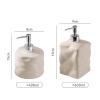 GLigeT Hand Soap Dispenser Bathroom Soap Dispenser with Silvery Pump Beige Ceramic Soap Dispenser for Kitchen Empty Pump Bottle Soap Dispensor(Color:Square) view 2