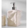 GLigeT Hand Soap Dispenser Bathroom Soap Dispenser with Silvery Pump Beige Ceramic Soap Dispenser for Kitchen Empty Pump Bottle Soap Dispensor(Color:Square) view 3