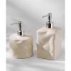 GLigeT Hand Soap Dispenser Bathroom Soap Dispenser with Silvery Pump Beige Ceramic Soap Dispenser for Kitchen Empty Pump Bottle Soap Dispensor(Color:Square) view 4