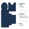 YIHOUSE Memory Foam Bath Mat, Navy Blue Bathroom Rug Set, Soft Non Slip Bathroom Mat, Water Absorbent Bath Rug for Toilet and Floor view 3