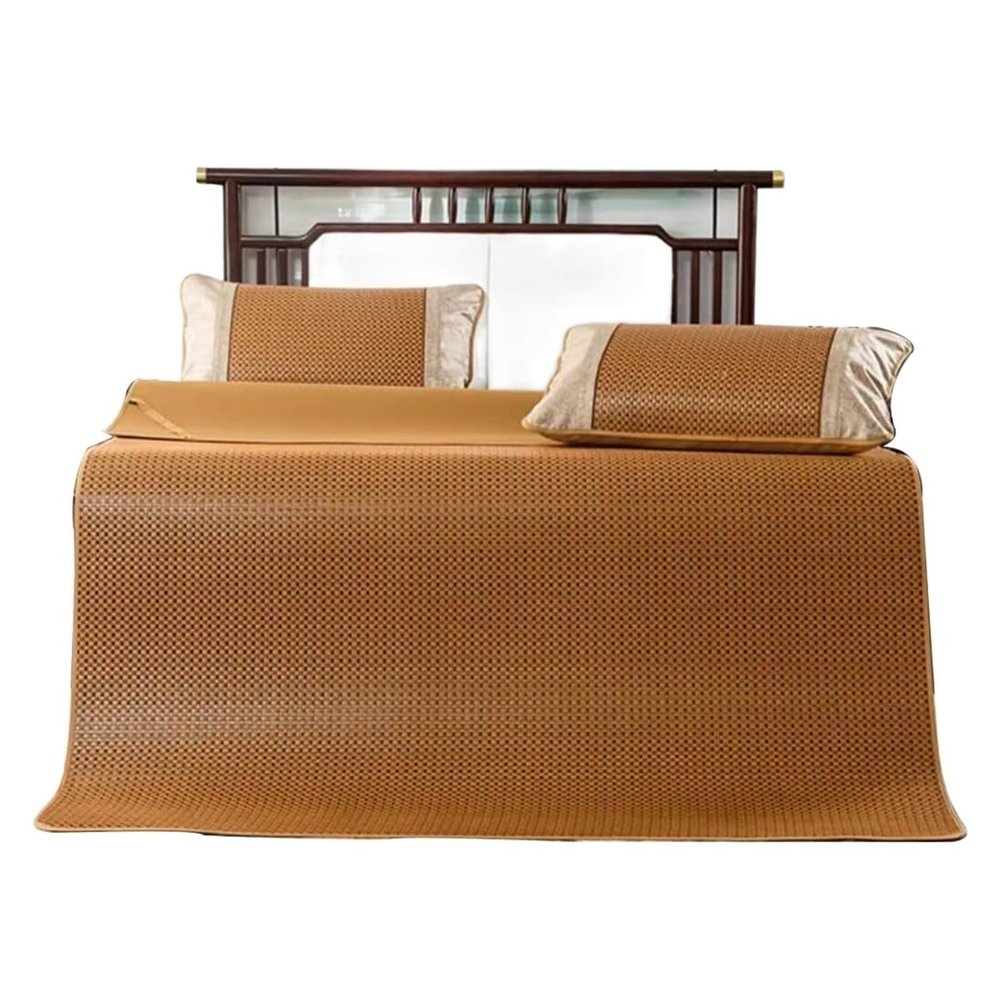 Cool Smooth Summer Sleeping Mat Rattan Foldable Mat Breathable Cooling Pad Refreshing Sweat Good Air Permeability(Size:0.9 * 1.9M/35 * 74")
