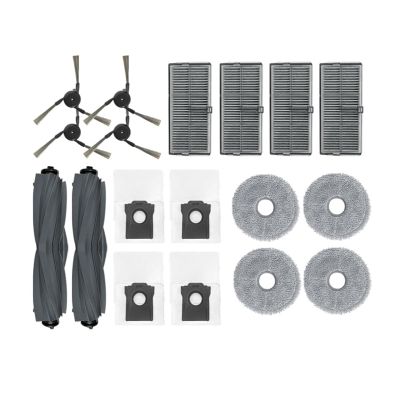 PLANTKA Main Side Brush, HEPA Filter, Mop Pad, Dust Bag, Compatible for Dreame Bot X40 Ultra / X40 Pro, Vacuum Cleaner Parts, As Show