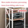Modern AV Cabinet 5-Tier Movable Media Stand Audio/Video Component Cabinet Stereo Rack CD Player Stand with Adjustable Wooden Shelf for Home/Office/Theater(Color:Black) view 3