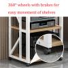 Modern AV Cabinet 5-Tier Movable Media Stand Audio/Video Component Cabinet Stereo Rack CD Player Stand with Adjustable Wooden Shelf for Home/Office/Theater(Color:Black) view 4