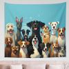 Tapestry Wall Hanging 60 x 51 in Decorates Tapestrys for Living Room A large group of dogs on a blue background Wall Tapestry Soft Aesthetic Wall Decor Tapestries for Dorm Room Personalized Wall Blanket view 1