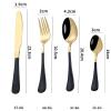 IFAJOOR Flatware Silverware Set, 4/16/24/32/40/48 Pieces Christmas Gift Box Stainless Steel Knife, Fork And Spoon Four-piece Set Steak Knife, Fork And Main Dinner Spoon, Tableware Cutlery Set(Color:W view 2